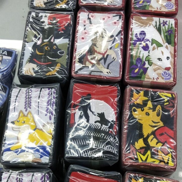 Complete Set of Six Hanafuda Hiking Dogs Patches