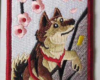 Hanafuda Hiking Dogs - Sakura (cherry), climbing