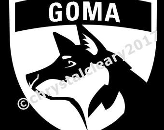 Shikoku Ken decal with custom dog's name