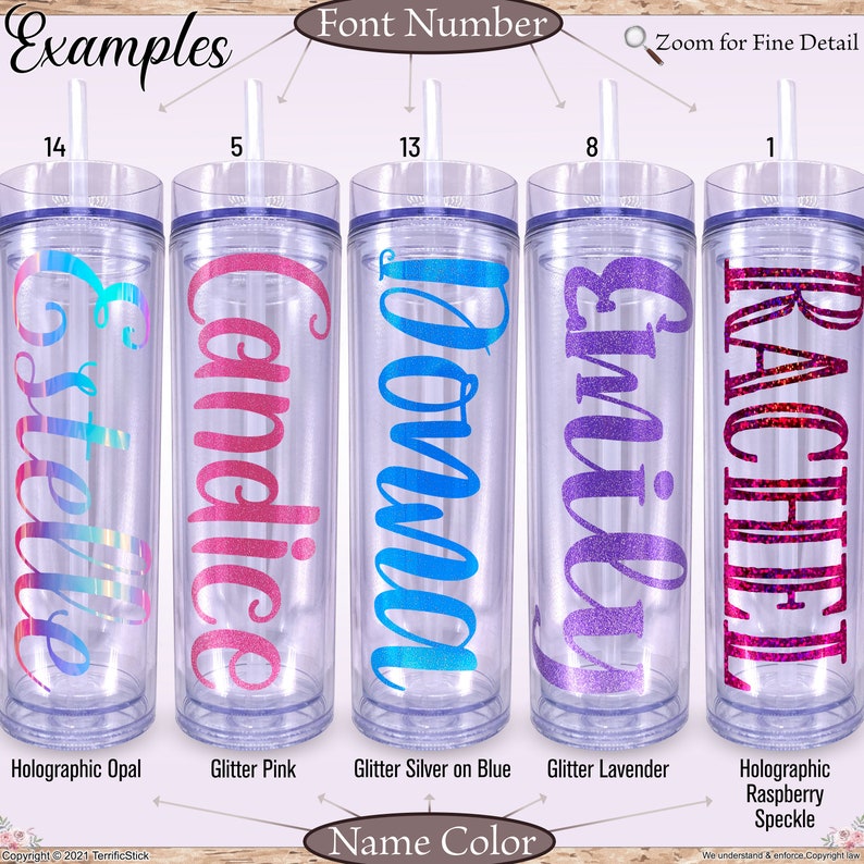 PERSONALIZED TUMBLER with STRAW clear tumbler personalized Etsy