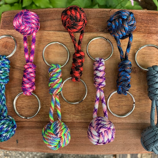 Paracord Monkeyfist Keychain- Various Colors