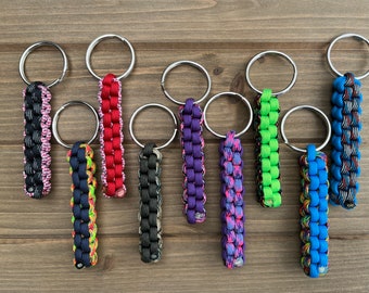 Paracord Keychain, Box Knot/Crown Sinnet (Various Color Combinations)