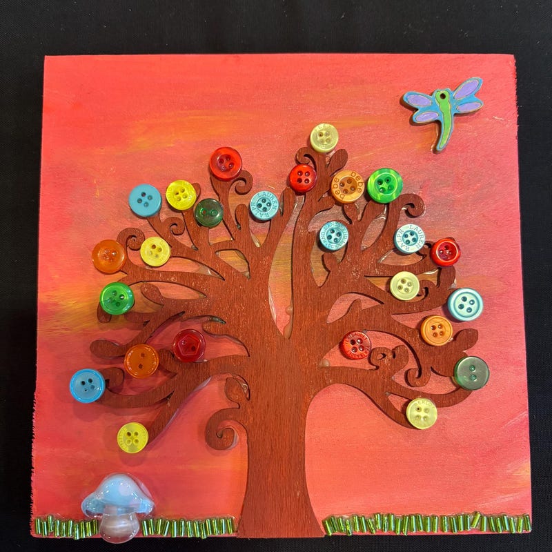 Printable Button Tree Button Tree Art - Etsy