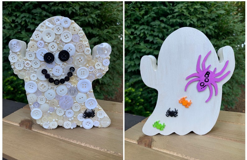 Boo! the Ghost, Button Art, Table Decor/halloween Decoration - Etsy