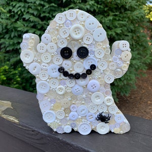 Boo! the Ghost, Button Art, Table Decor/Halloween Decoration