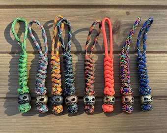 Paracord Knife Lanyard/Keychain with Brass Pumpkin Bead