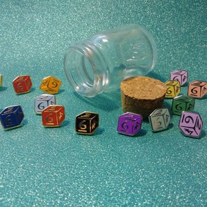 mini dice filler pin, dice, filler pins, D6, rpg, rollplaying, DM, GM