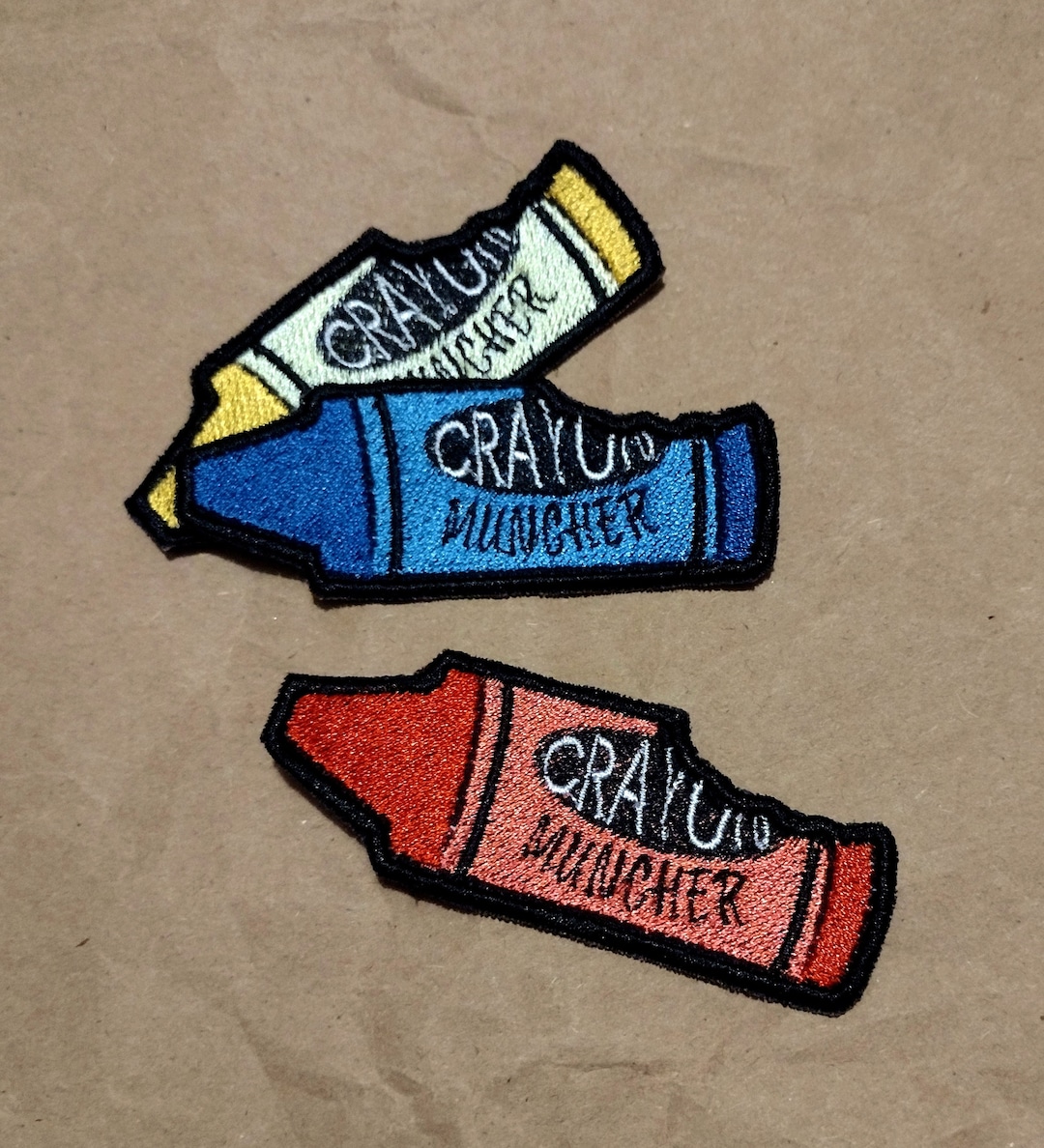 Crayon Muncher Patch, Sew on Patch, Crayon Patch, Crayon Eater, Crayon