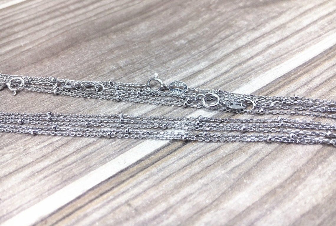 925 Sterling Silver Ball Chain Necklaces 18 Inches Bulk 5 Etsy