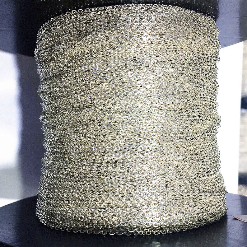 925 Sterling Silver Chain Bulk Flat Cable Chain Wholesale Etsy