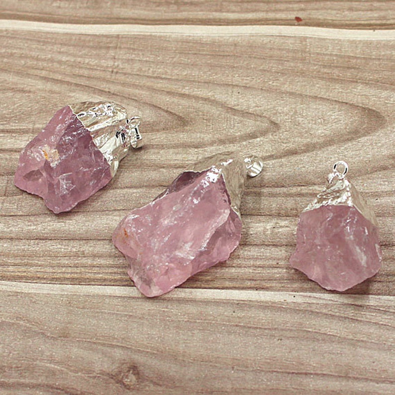 rose quartz pendant raw