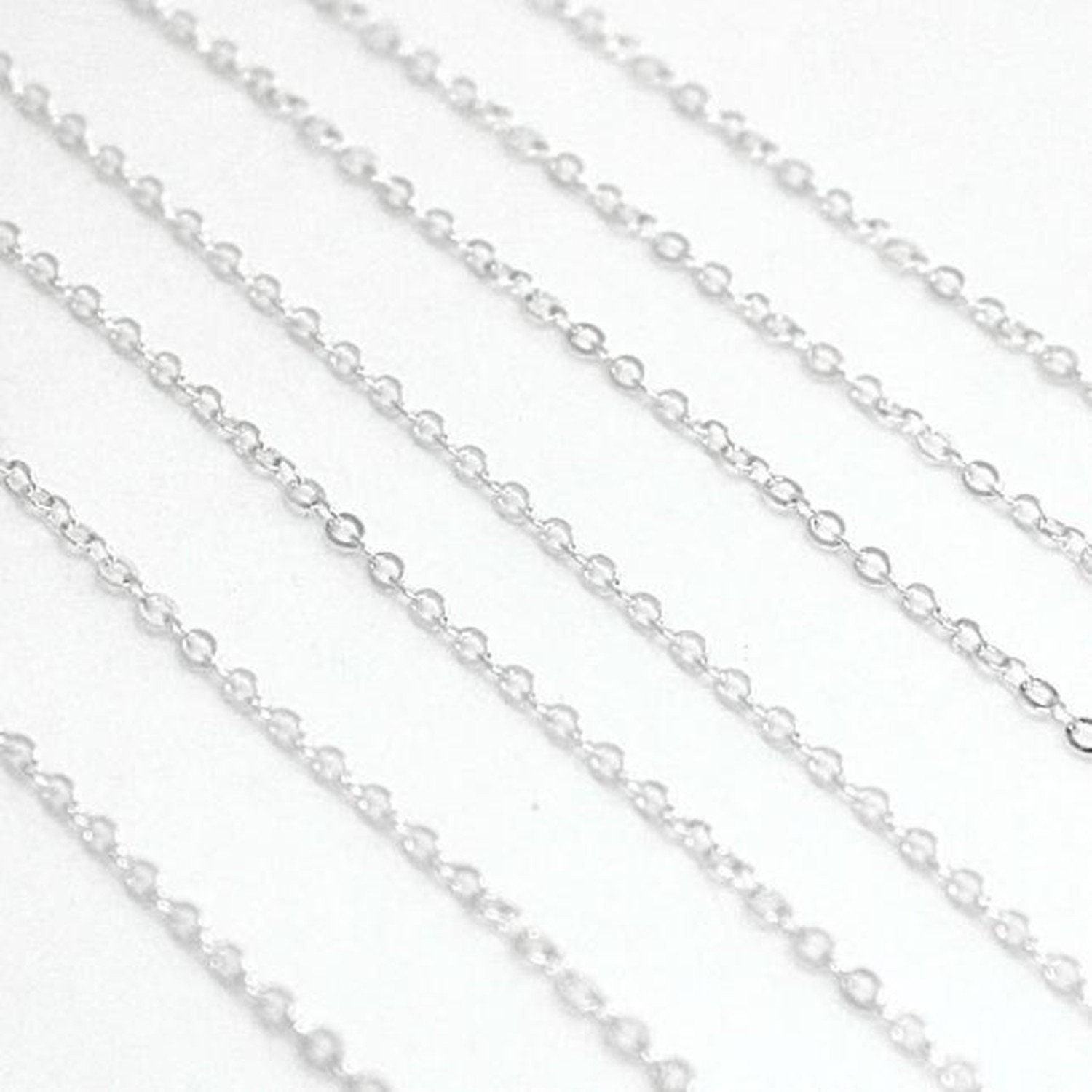 SANNIX 50 Pack Silver Plated Necklace Chains Bulk, Cable Chain
