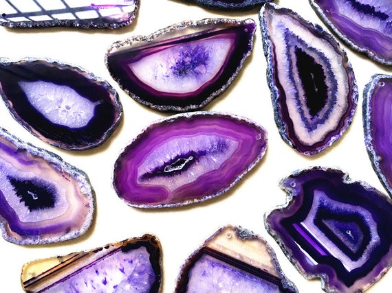 BoHo Agate Slice Druzy Agate Slice Pendant Silver Purple Agate Pendant Agate Slice Wholesale BS777 Crystal Pendant