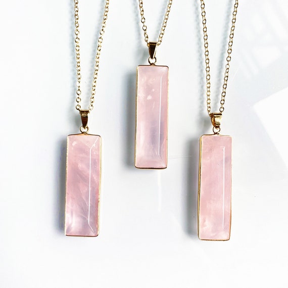 Faceted Rose Quartz Pendants - X Large Stones Faceted Rose Quartz Pendants - X Large Stones