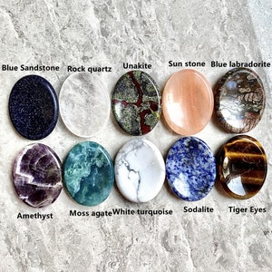 CHAKRA STONES, Natural Gemstone Worry Stone For Choose, Hand Carved Palm Stone, Chakra Worry Crystals