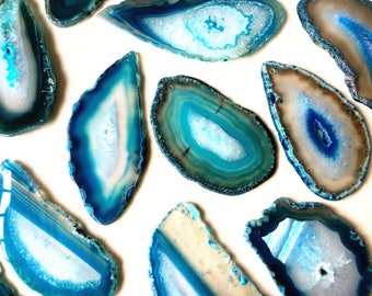 WHOLESALE Agate Geode Slice Druzy - Drusy Druzzy Agate Slice with one Hole - Blue, Pink, Black, Grey white, Purple, Tan/brown for choose