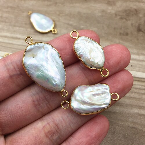 Pearl Shell Pendant Double Bail 