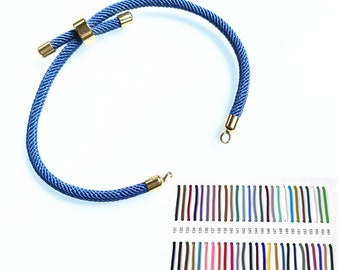 52 Colors for Choose, Half Finished Cord Adjustable Bracelet, Gold Plated Slider Stopper Bead Connector Charms, DIY Semi-Finished Bracelet