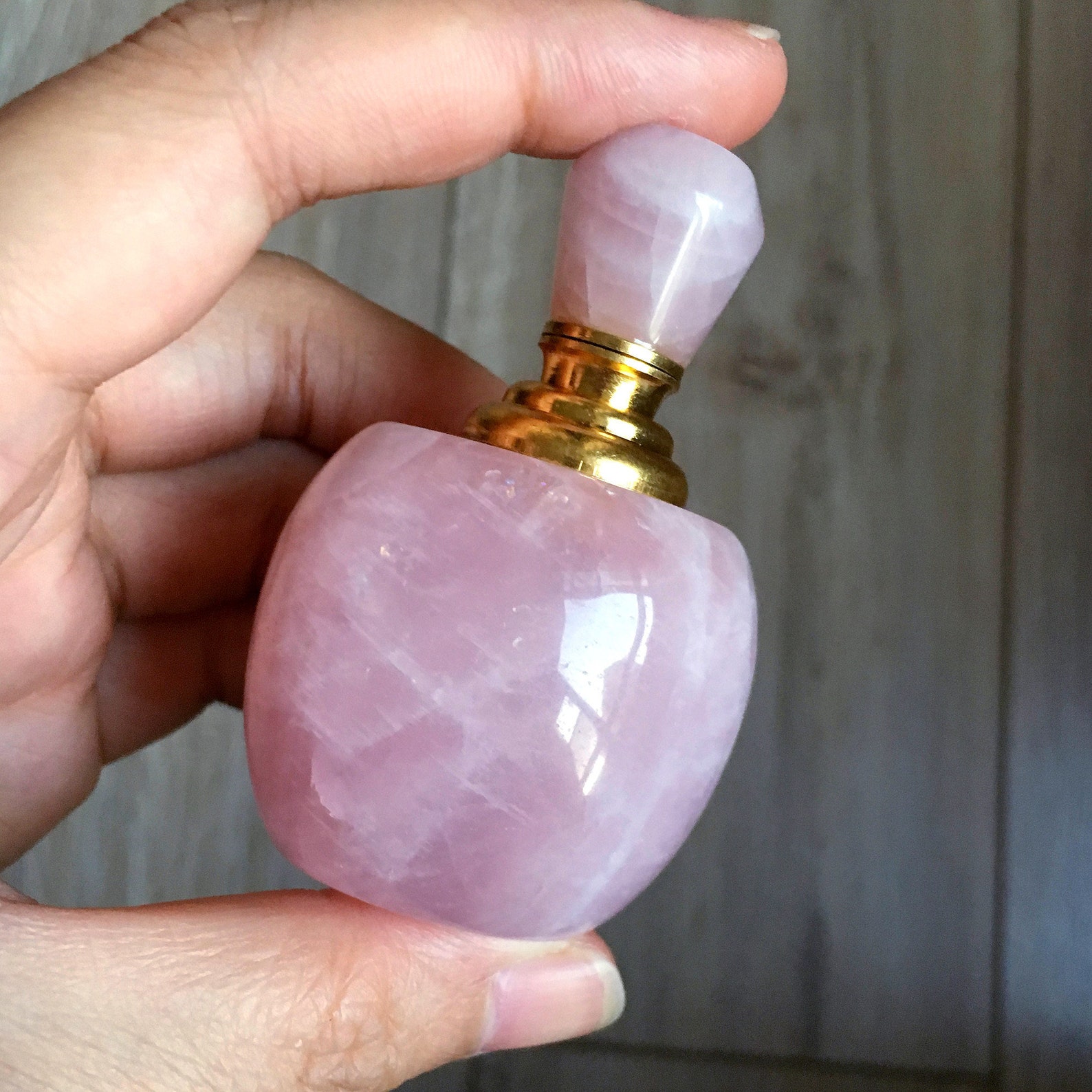 Large Natural Gemstone Healing Crystal Quartz Perfume Bottle Etsy India