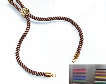 Wholesale Half Finished Cord Bracelet, Tree of Life Adjustable Slider Stopper Bead Connector Charms, DIY Semi-Finished Bracelet
