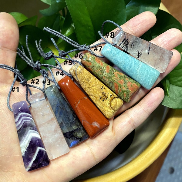 Large 8 Healing Crystal Trapezoid Shaped Quartz Pendants with 2mm Hole, Cabochon Gemstone, Loose Gemstone, YOU CAN CHOOSE