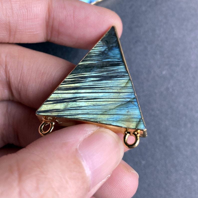 •LABRADORITE - TRIANGLE• sterling silver necklace (16