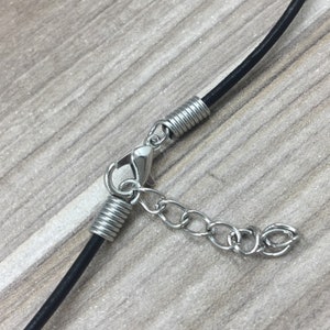 thumbnail image 2 of Wholesale Lot 20 Black Leather Cord Necklace Chains – 18 Inch, Alloy Clasp 2 of 4