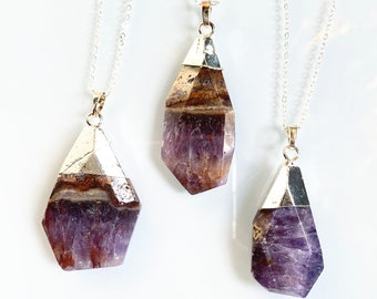 Beautiful Faceted Amethyst Druzy Agate Pendant With Silver Plated, Druzy Amethyst Slice Pendant