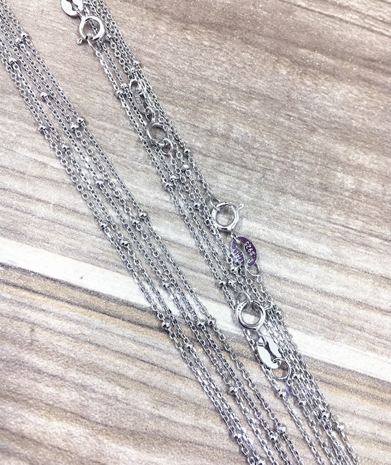 925 Sterling Silver Ball Chain Necklaces 18 Inches, Bulk 5 Finished Chain  Link Necklaces, Round Cable Chain Necklace , Wholesale Chains 