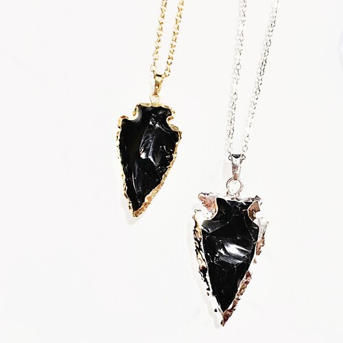 SALE Black Agate Arrowhead Shaped 