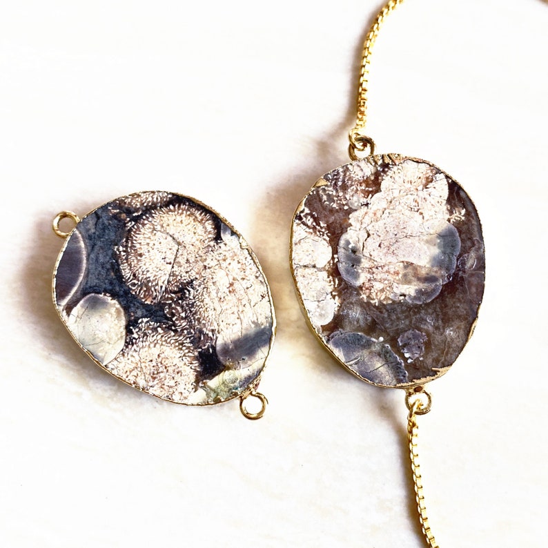 Gold Gemstone Druzy Chain bracelet adjustable for Women Ladies Gold Bracelet YOU CAN CHOOSE Healing Stone Crystal Quartz Slice Bracelet