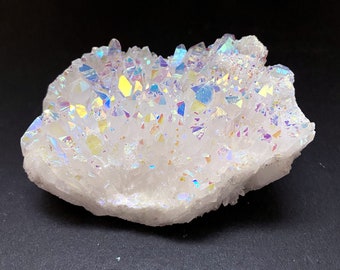 Natural Rainbow Aura Crystal Quartz Cluster Stone // Quartz Drusy Crystal // Rock Quartz Druzzy Drussy Stone Jewelry B560