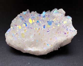 Natural Rainbow Aura Crystal Quartz Cluster Stone // Quartz Drusy Crystal // Rock Quartz Druzzy Drussy Stone Jewelry B560