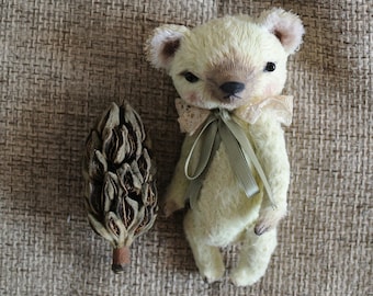 Artist teddy bear OOAK 6 inch tall handmade small