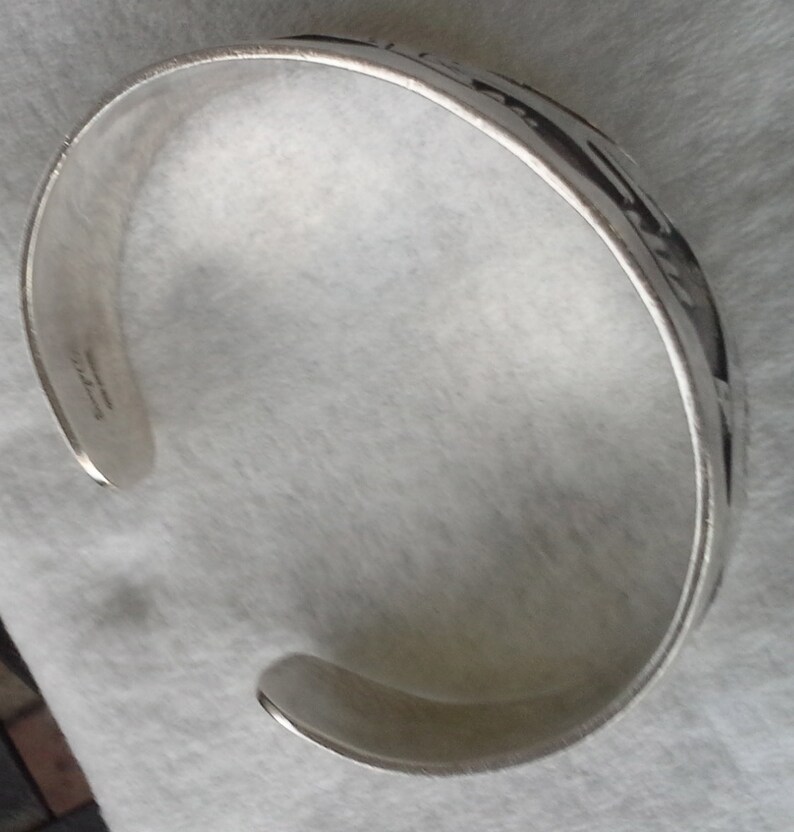 Vintage Delong Cuff Bracelet Oxidized Sterling Silver Crafted - Etsy