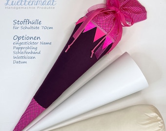 Stoffhülle 70 cm beere pink punkte