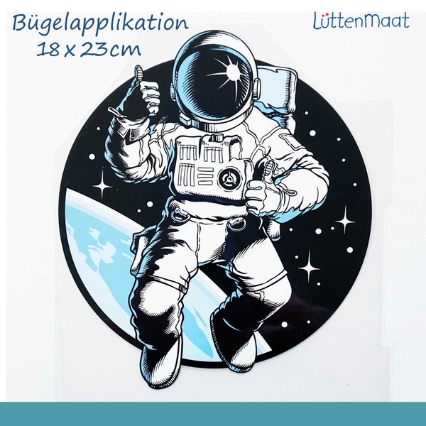 XL Bügelapplikation Astronaut Weltraum Aufbügler, Applikation  für Schultüte