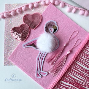 SET decoration school cone flamingo, sequin hearts