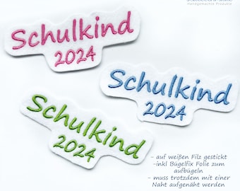 Aufbügler, Applikation, Aufnäher Schulkind 2024