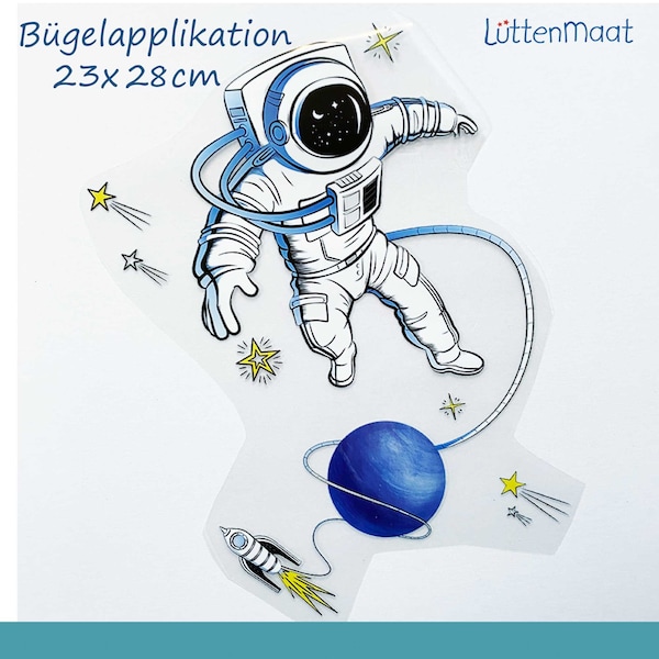 XL Bügelapplikation Astronaut Weltraum Aufbügler, Applikation  für Schultüte