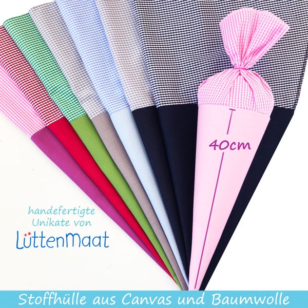 Stoffhülle für kleine Schultüte (40cm) Zuckertüte aus Baumwolle zum Verzieren