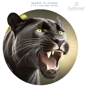 Bügelapplikation Bügelbild Panther schwarz patch