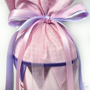 Wimpelkette für Schultüten oder als Dekoration mit Schrägband Zierband und Schleifenband girlande Lila-flieder-pink Bild 4