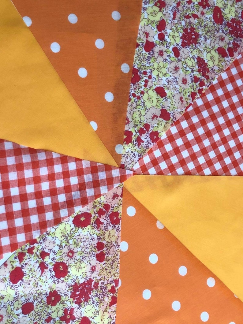 Wedding White Fabric Bunting 10ft, 20ft, 40ft Vintage Shabby Handmade PURE Bright WHITE Garden Banner Wedding Christening Garden Party Fete Sunshine Orange