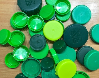 50 green bottle caps