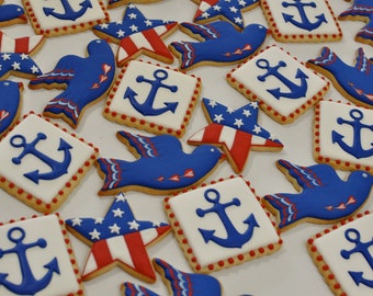 Patriotic Navy Bird Cookie Collection