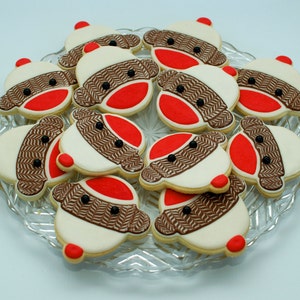 SHIPPING in CALIFORNIA ONLY Sock Monkey Sugar Cookies image 1