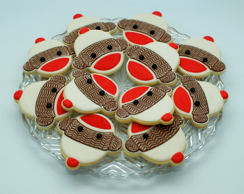 SHIPPING in CALIFORNIA ONLY Sock Monkey Sugar Cookies image 1