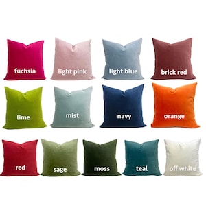 Solid Velvet Pillow Cover