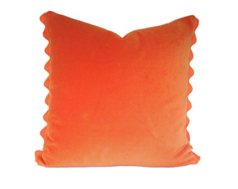 Orange Velvet Pillow Etsy